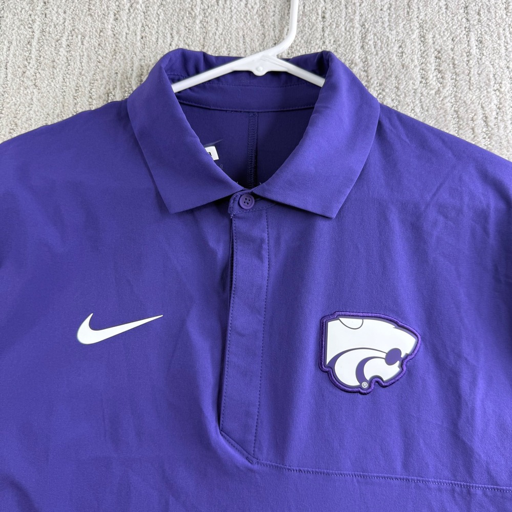 Nike Kansas State Wildcats K-State Polo Shirt Mens Size Large Purple NCAA Sport